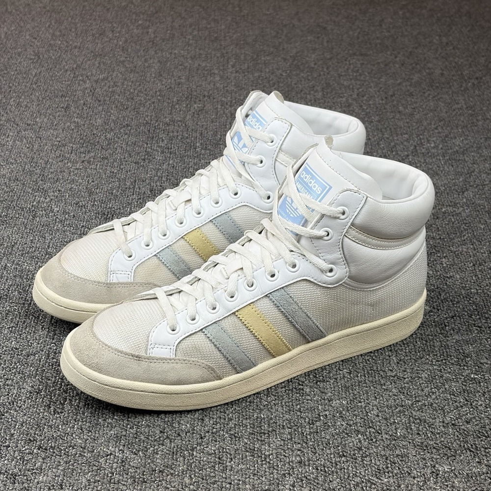 Adidas Americana Hi White Blue Yellow High Top Sneakers Shoes Mens 10.5 EF2505 - Picture 2 of 9